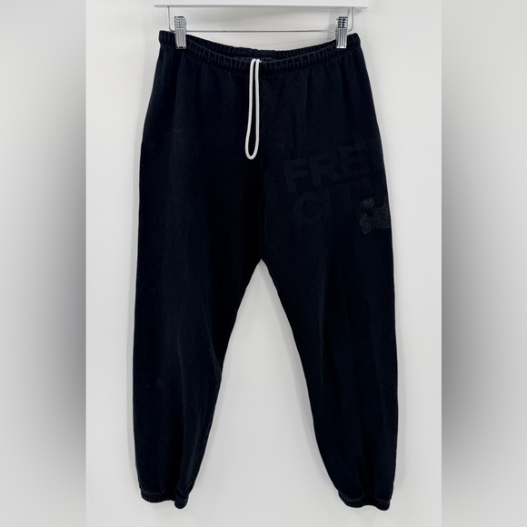 freecity Pants - Free City FreeCity Black Distressed Logo Jogger Sweatpants XS